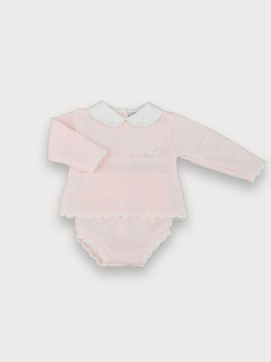 Sardon Baby Girl Pink Knitted Jam Pant Set 199 image 0