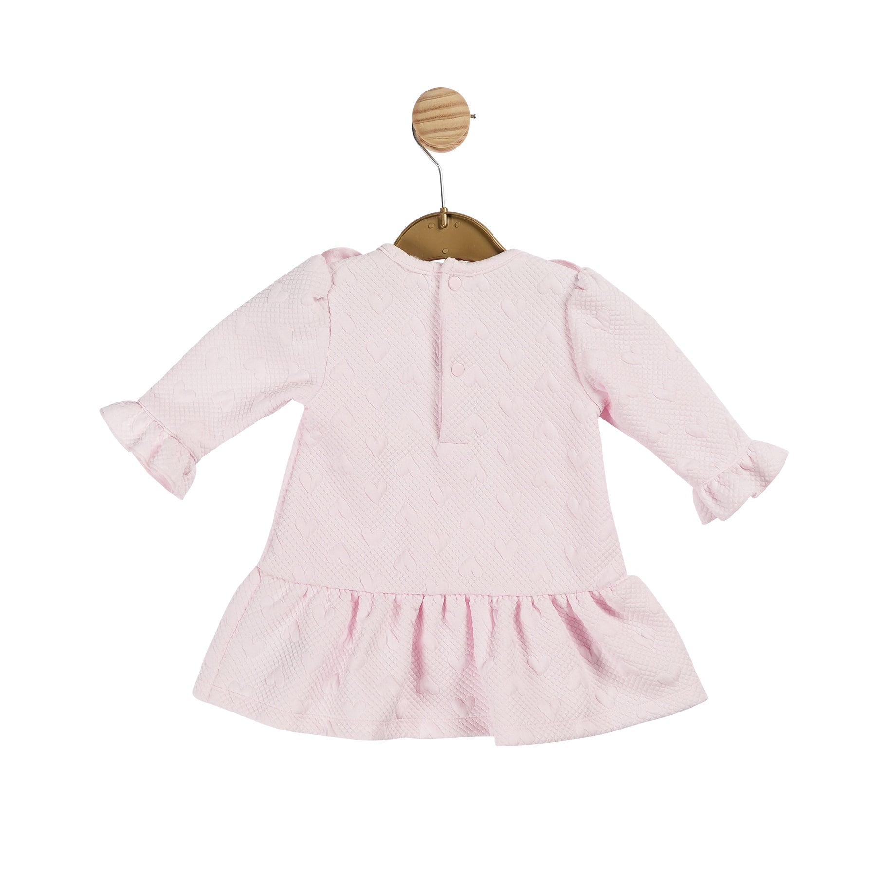 Mintini Baby Girls Pink Loveheart Embroidered Dress 6142 image 1