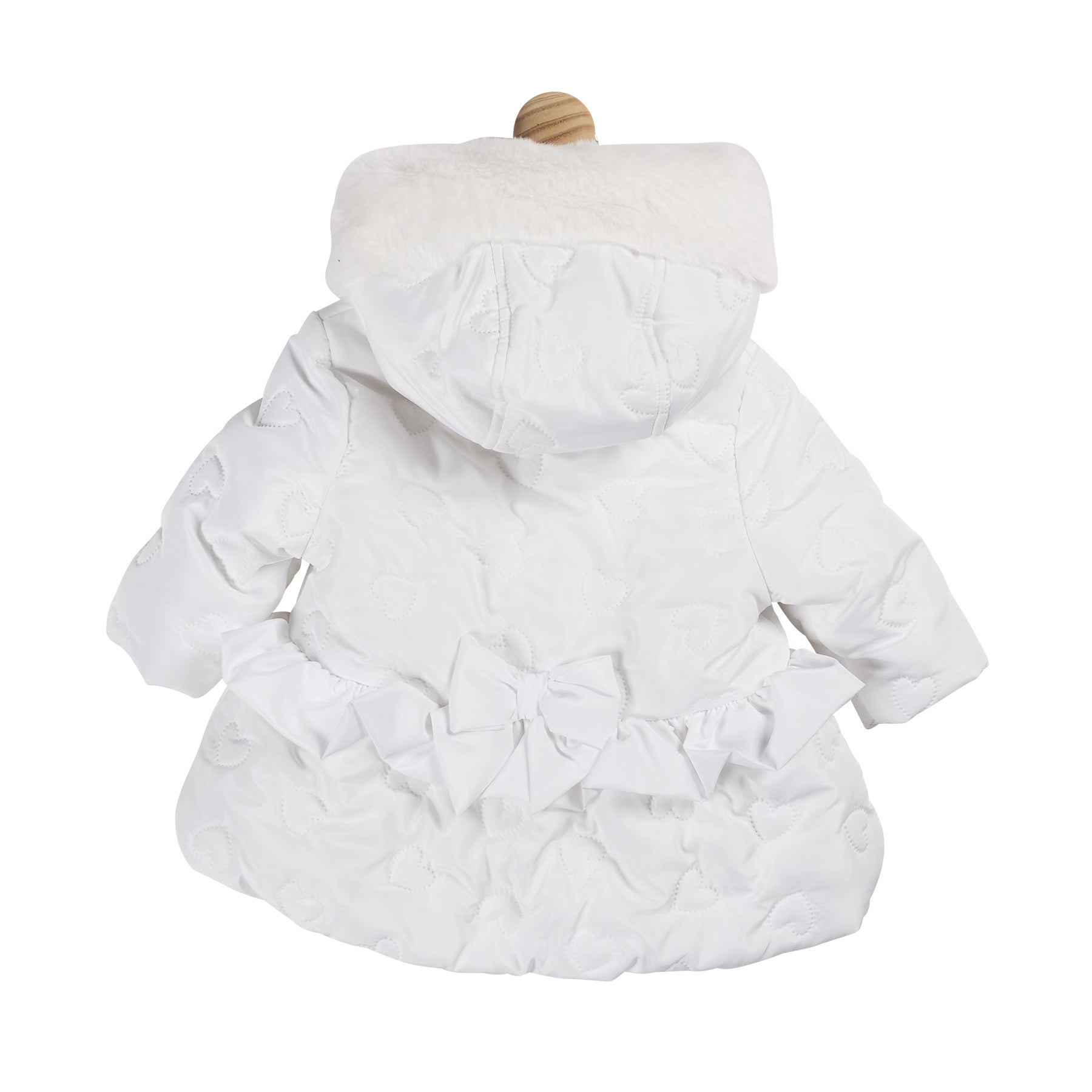 Mintini Baby Girls White Loveheart Padded Jacket 5924 image 1