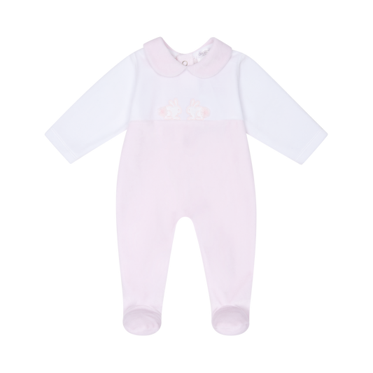 Deolinda Baby Girl Pink Velour Babygrow 25129