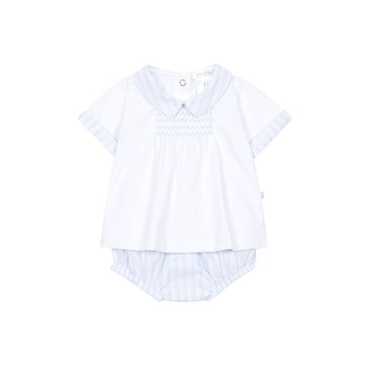 PRE ORDER Deolinda Boys Blue Stripe Bloomer Set 6609