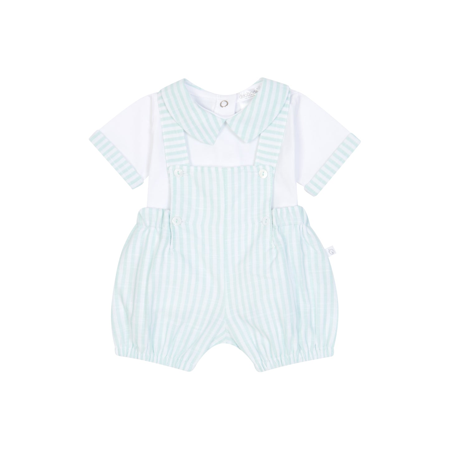 PRE ORDER Deolinda Boys Mint Stripe Dungaree Set 6644