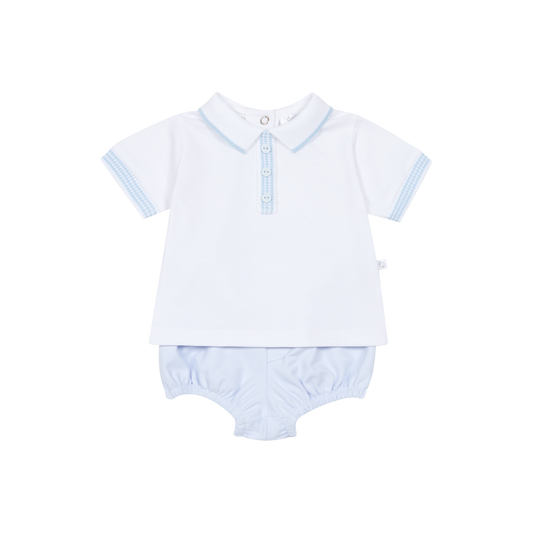 PRE ORDER Deolinda Boys Blue & White Bloomer Set 6722