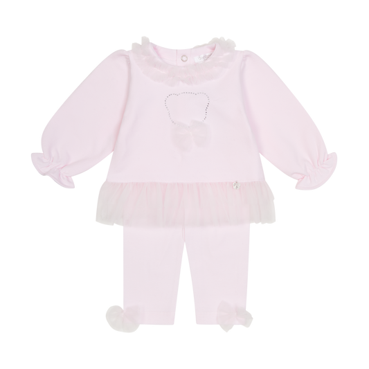 Deolinda Baby Girl Pink Tulle Teddy Legging Set 25706