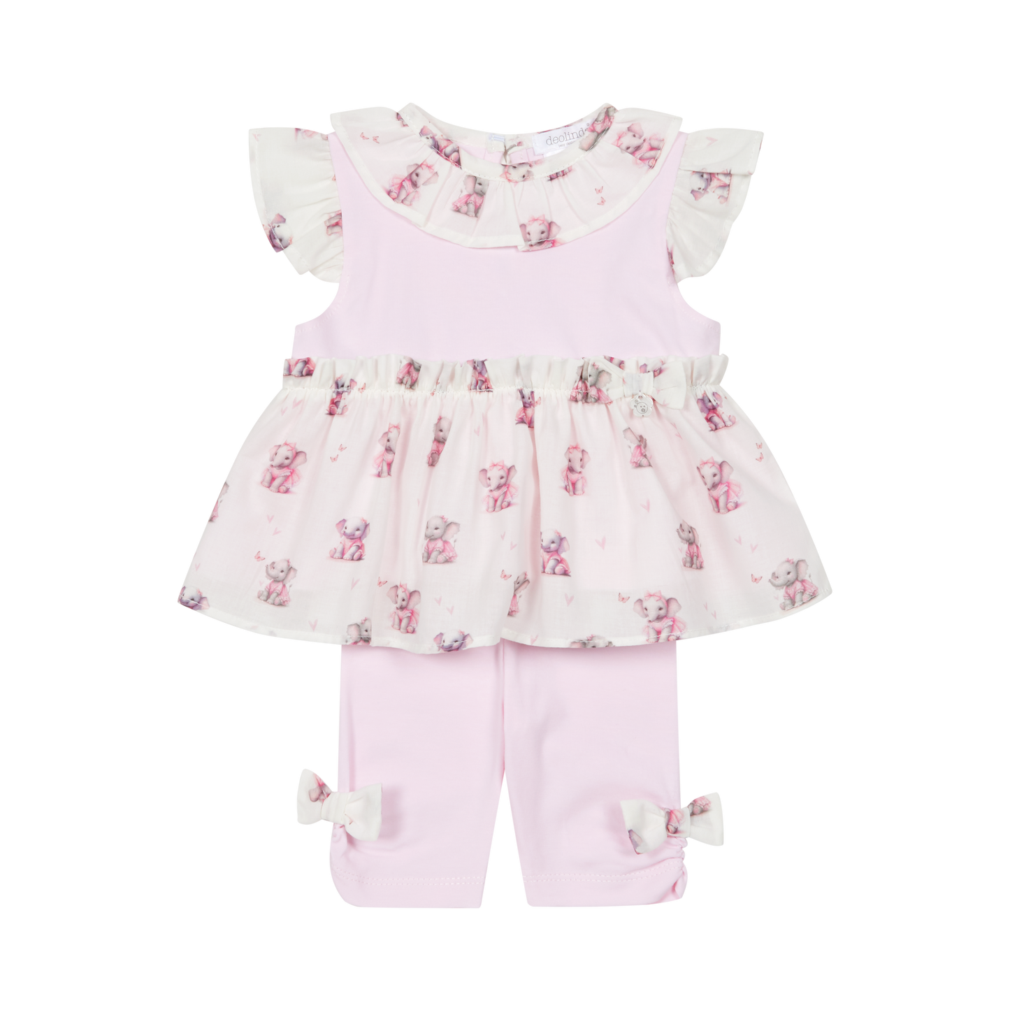 Deolinda Girls Pink Elephant Printed Legging Set 6705
