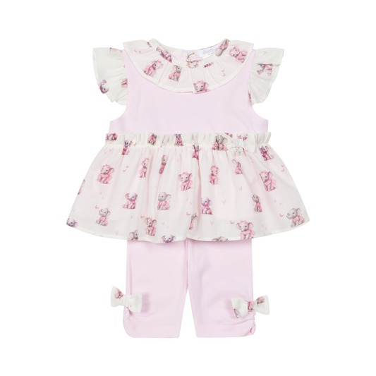 Deolinda Girls Pink Elephant Printed Legging Set 6705