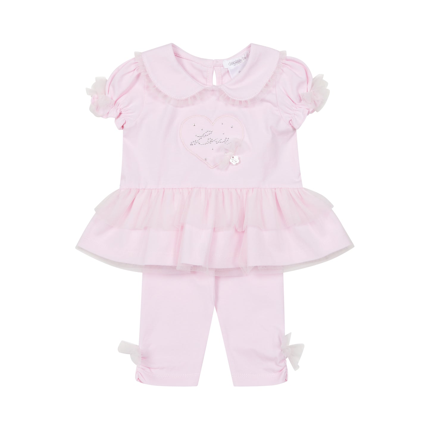 Deolinda Girls Pink Tulle Love Legging Set 6712