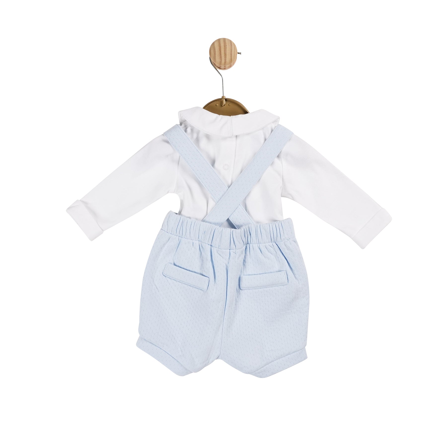 Mintini Baby Boys Blue Short Dungaree Set 5973 image 1