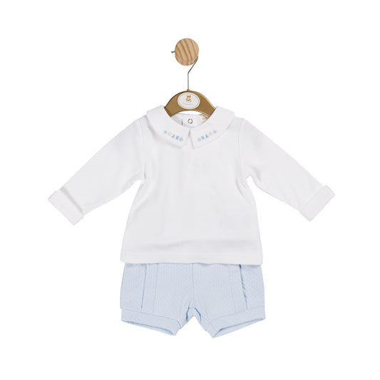 Mintini Baby Boys Blue Short and Polo Shirt Set 5975 image 0