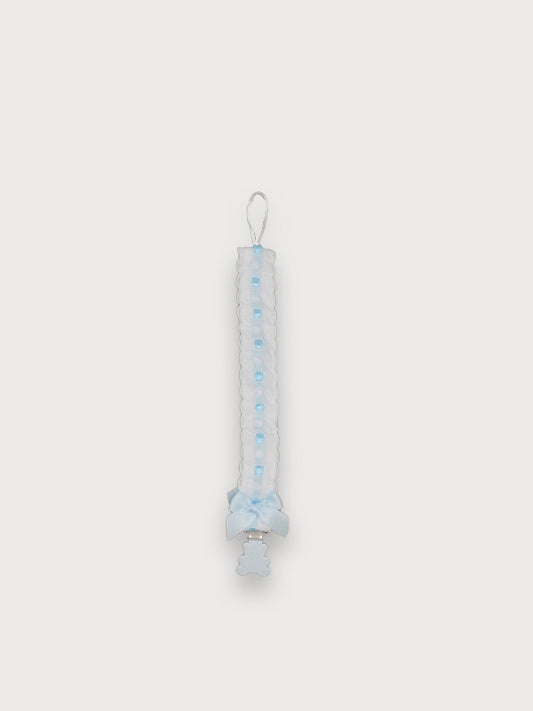 Sardon Baby Blue Embroidered Blue Ribbon Dummy Clip 109 image 0