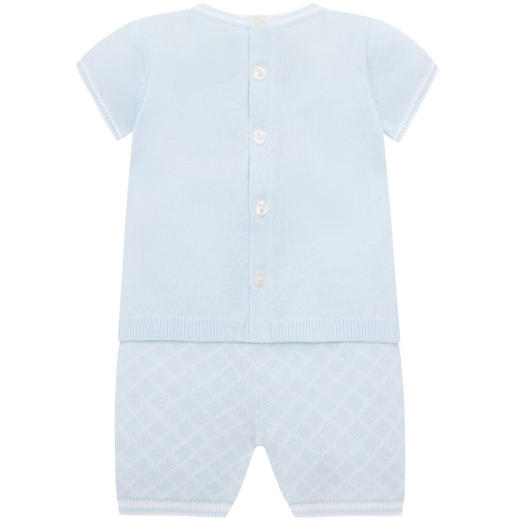 Emilie Et Rose Boys Blue Knitted Short Set Lennox
