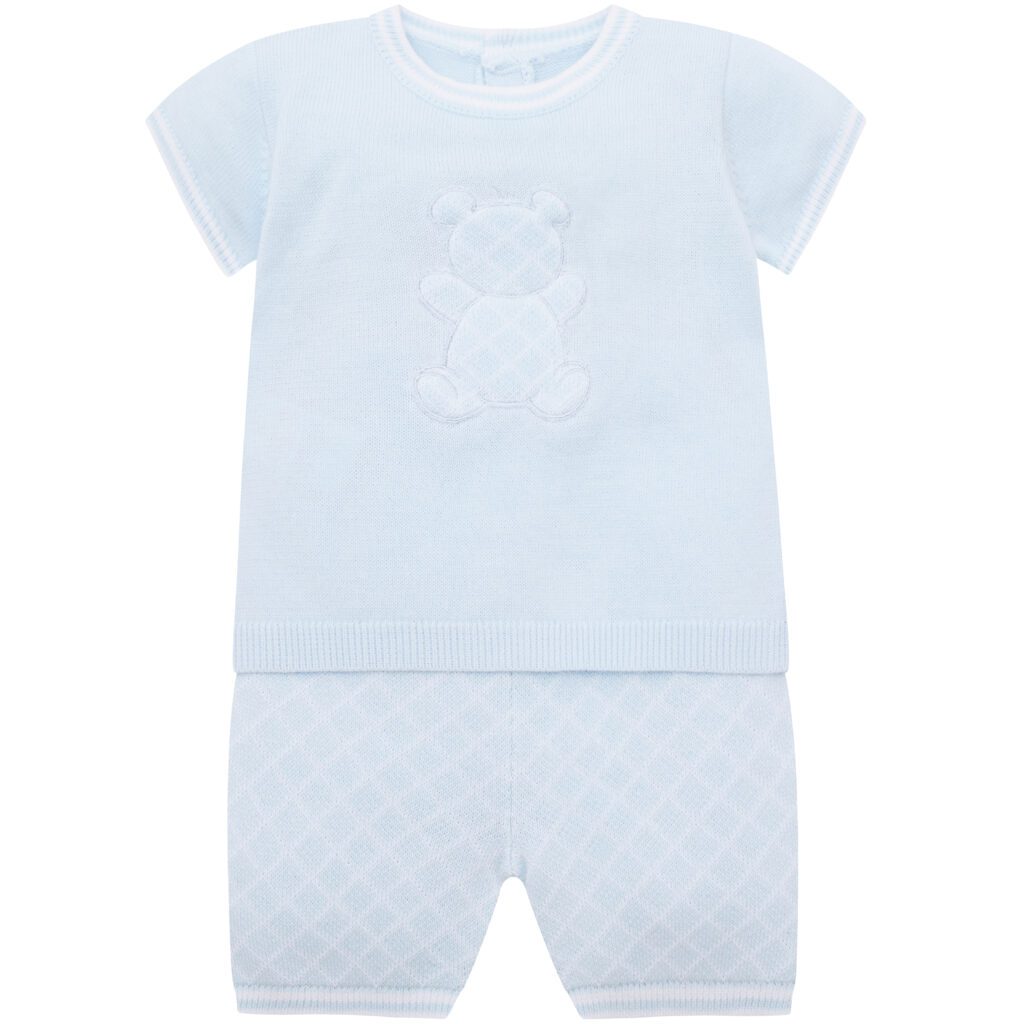 Emilie Et Rose Boys Blue Knitted Short Set Lennox