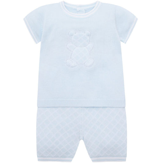 Emilie Et Rose Boys Blue Knitted Short Set Lennox