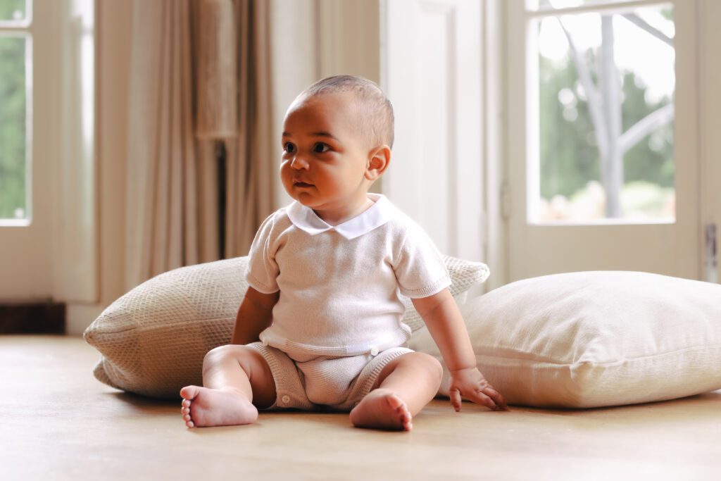 Emilie Et Rose Stone Knitted Romper Logan