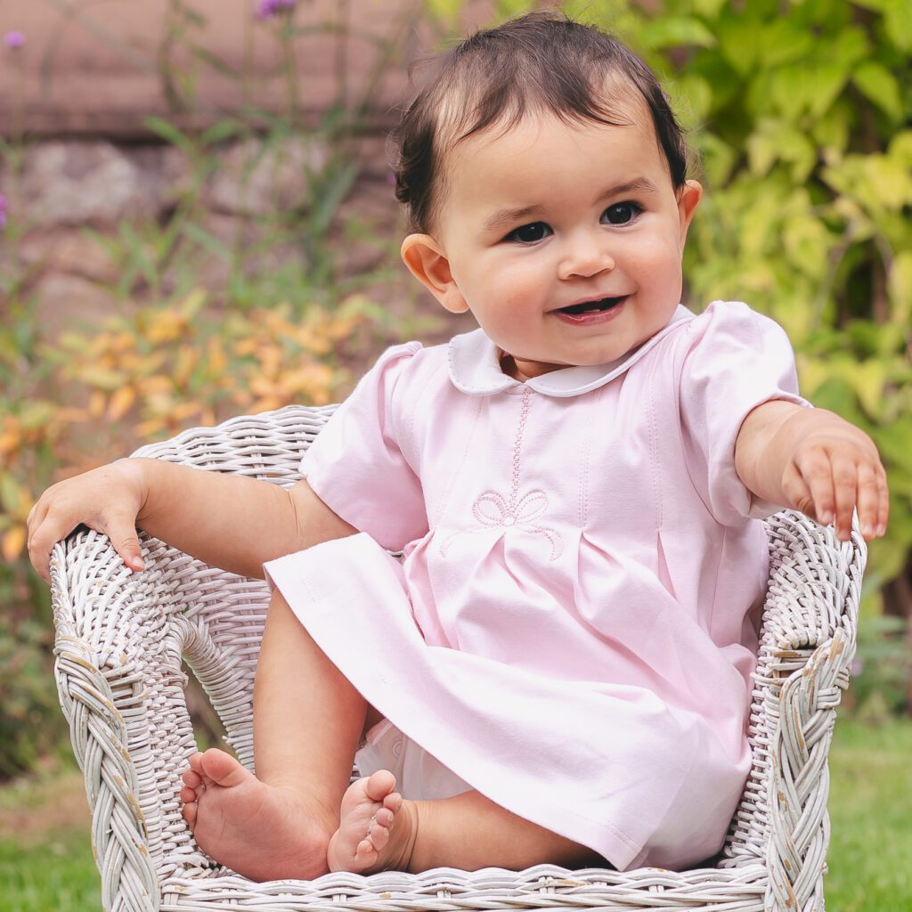 Emilie Et Rose Girls Pink Dress & Bloomer Set  Louisa