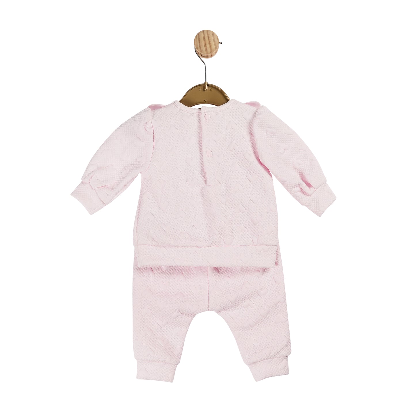 Mintini Baby Girls Pink Loveheart Embroidered Tracksuit 6145 image 1