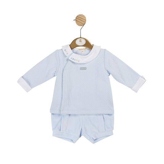 Mintini Baby Boys Blue Wrap Over Short Set 5974 image 0