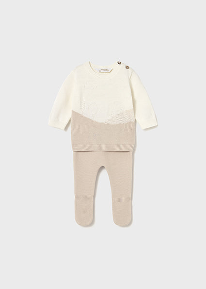 Mayoral Baby Boy Sand Knitted Two Piece Set 2563