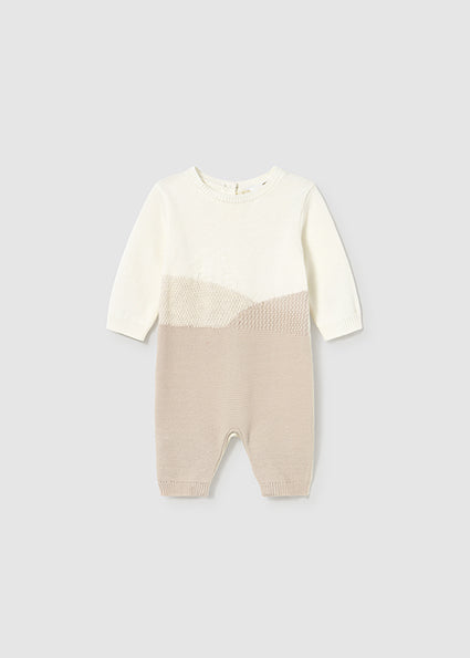 Mayoral Baby Boy Light Beige Knitted Romper 2611