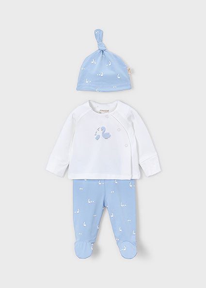 Mayoral Baby Boy Blue Printed Three Piece Gift Set 1506
