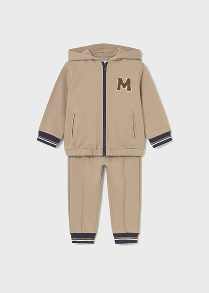 Mayoral Baby Boy Beige Hooded Tracksuit 2839