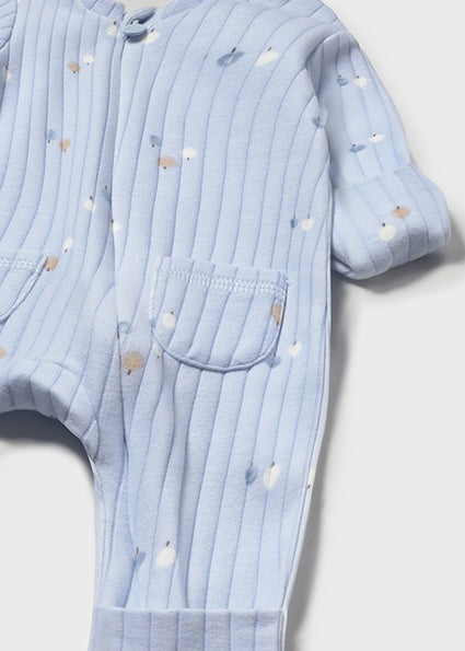 Mayoral Baby Boy Blue Printed Zip Up Onesie 2730