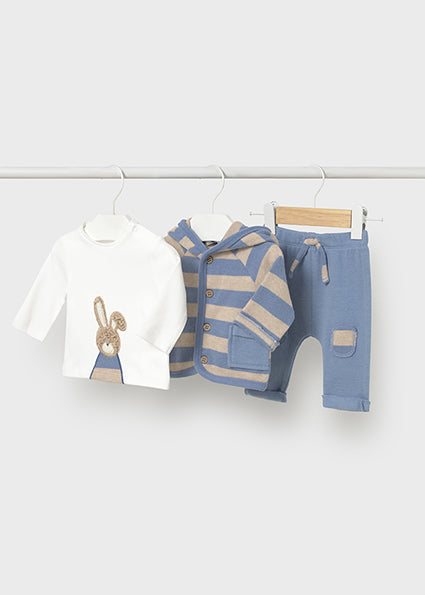 Mayoral Baby Boy Blue Stripe Three Piece Tracksuit 2625