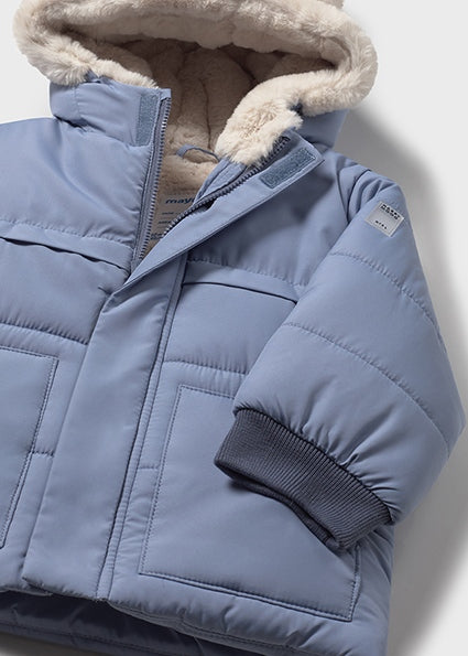 Mayoral Baby Boys Blue Fleeced Winter Jacket 2424