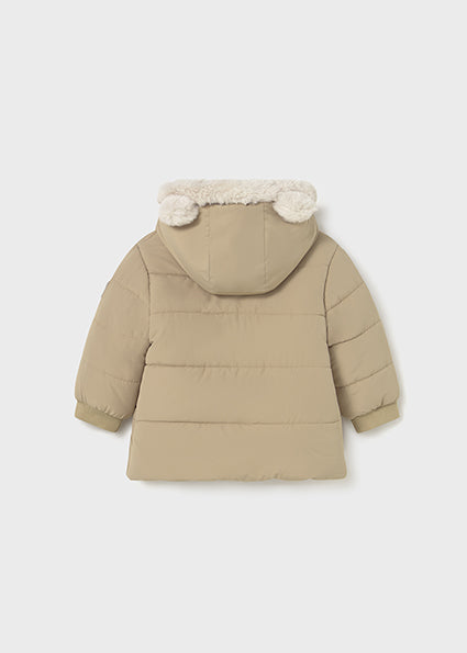 Mayoral Baby Boys Beige Fleeced Winter Jacket 2424