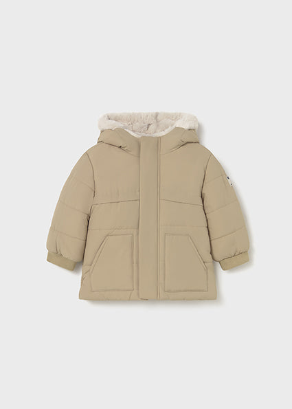 Mayoral Baby Boys Beige Fleeced Winter Jacket 2424