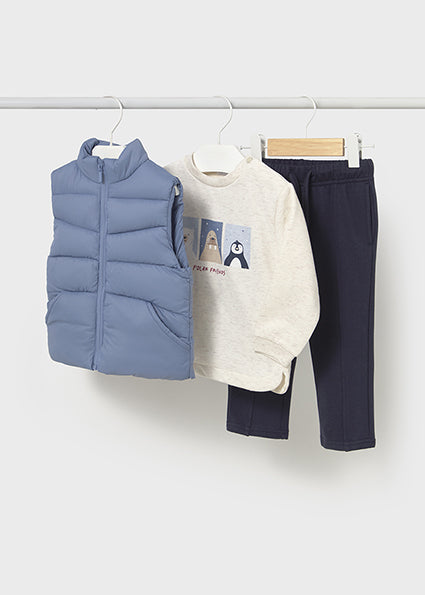 Mayoral Baby Boy Blue Set With Gilet 2649