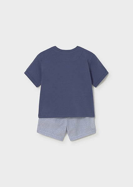 Mayoral Baby Boy Navy Blue Stripe Short Set 1228