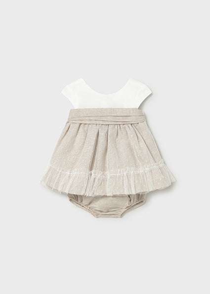 Mayoral Baby Girl Beige Tulle Dress 1887