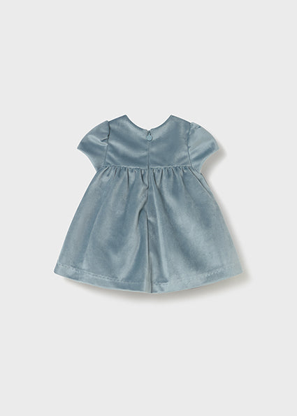 Mayoral Baby Girl Blue Velour Dress 2816