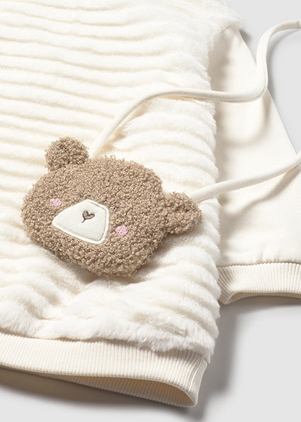 Mayoral Baby Girls Cream Fur Teddy Dress 2919