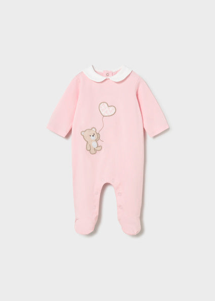 Mayoral Baby Girl Pink Teddy Babygrow 1743