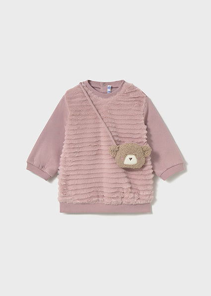 Mayoral Baby Girls Pink Fur Teddy Dress 2919