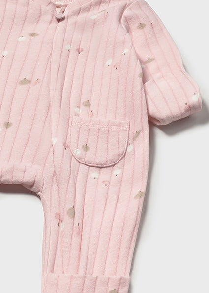 Mayoral Baby Girl Pink Printed Zip Up Onesie 2730