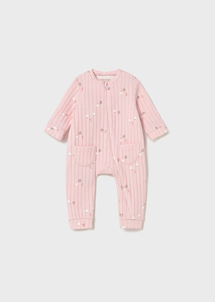 Mayoral Baby Girl Pink Printed Zip Up Onesie 2730