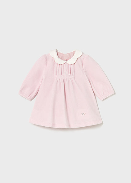 Mayoral Baby Girl Pink Velour Bow Dress 2805