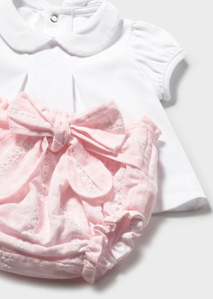 Mayoral Baby Girl Pink 3 Piece Pant Set 1287