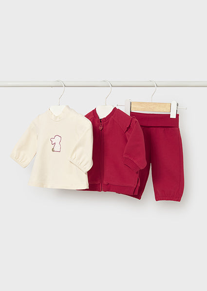 Mayoral Baby Girl Red Three Piece Tracksuit 2607