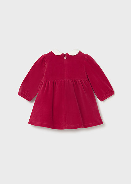 Mayoral Baby Girl Red Velour Bow Dress 2805