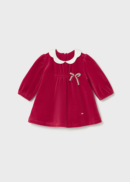 Mayoral Baby Girl Red Velour Bow Dress 2805