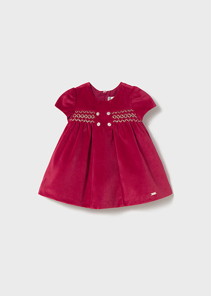 Mayoral Baby Girl Red Velour Dress 2816