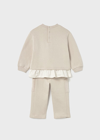 Mayoral Baby Girls Beige Bear Tracksuit 2843