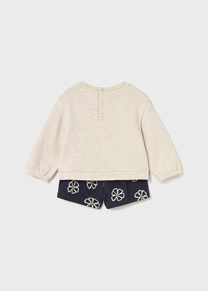 Mayoral Baby Girls Navy & Beige Short Set 2262