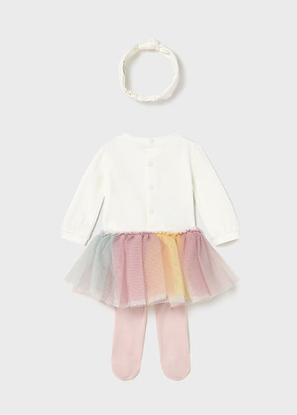 Mayoral Baby Girl Multicoloured Bodysuit with Tutu Set 2810