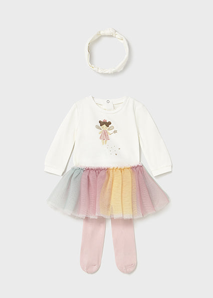 Mayoral Baby Girl Multicoloured Bodysuit with Tutu Set 2810