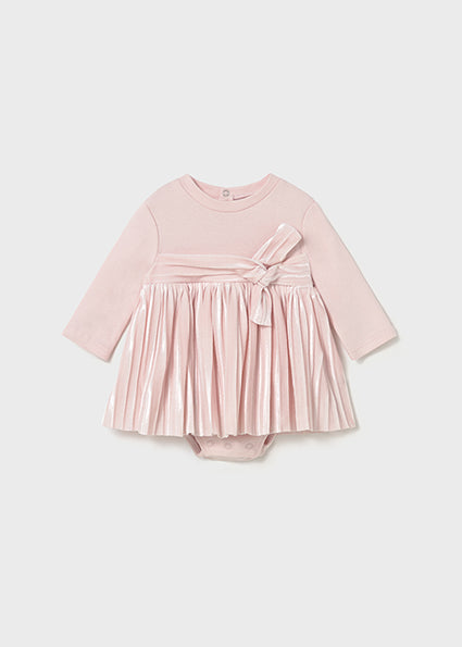 Mayoral Baby Girl Pink Velour Romper Dress 2812